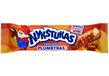 Karamelinis plombyras NYKŠTUKAS su karameliniu glaistu ir vaflių traškučiais, 58 g