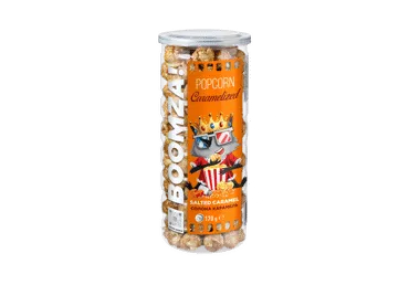 Karamelizuoti kukurūzų spragėsiai BOOMZA SALTED CARAMEL, 170 g