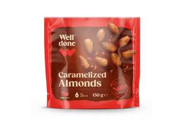 Karamelizuoti migdolai WELL DONE, 150 g