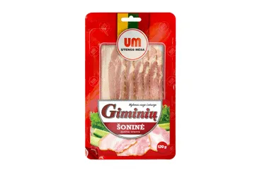 Karštai rūkyta GIMINIŲ šoninė griežinėliais, I r., 120 g