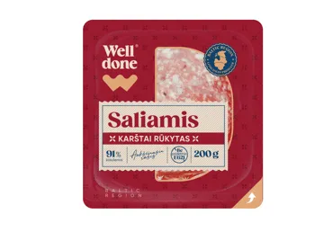 Karštai rūkytas saliamis WELL DONE, a. r., 200 g