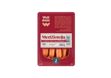 Karštai rūkytos dešrelės WELL DONE, a. r., 520 g