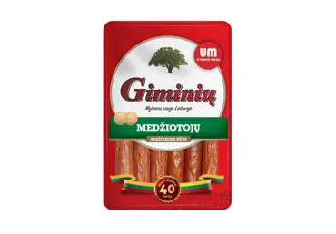 Karštai rūkytos GIMINIŲ medžiotojų dešrelės UTENOS MĖSA, a.r., 250 g