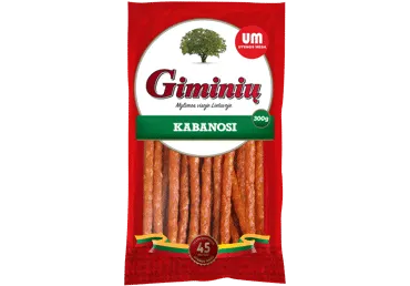 Karštai rūkytos KABANOSSI lazdelės, I. r., 300 g