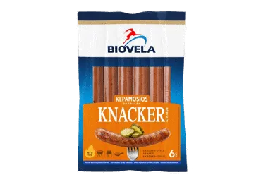 Karštai rūkytos kepamosios dešrelės BIOVELA KNACKER, a. r., 270 g
