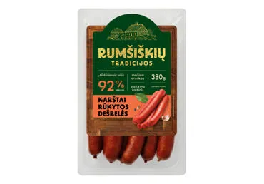Karštai rūkytos KLASIKINĖS dešrelės RUMŠIŠKIŲ TRADICIJOS, a. r., 380 g