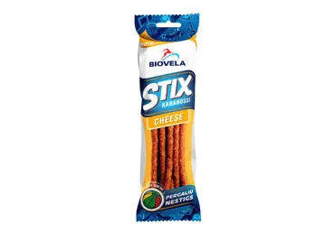 Karštai rūkytos lazdelės STIX KABANOSSI CHEESE, a. r., 100 g