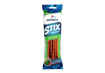 Karštai rūkytos lazdelės STIX KABANOSSI CHICKEN, a. r., 100 g
