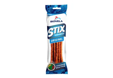 Karštai rūkytos STIX kabanossi lazdelės, original, a. r., 100 g