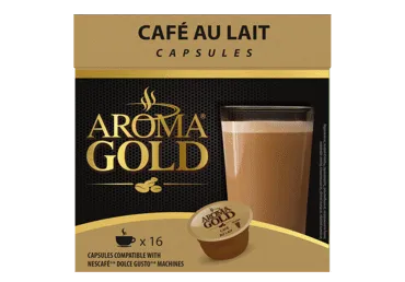 Kavos kapsulės AROMA GOLD CAFE AU LAIT, 160 g