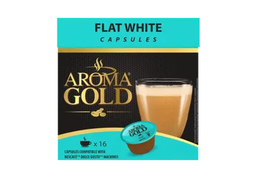 Kavos kapsulės AROMA GOLD FLAT WHITE, 16 vnt.