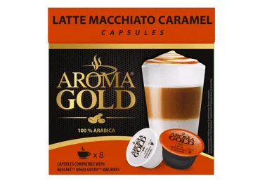 Kavos kapsulės AROMA GOLD LATTE MACCHIATO CARAMEL, 180 g
