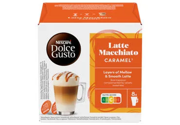 Kavos kapsulės NESCAFE Dolce Gusto Caramel Latte Macchiato, 8+8 vnt, 168,8 g