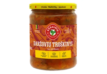 KĖDAINIŲ KONSERVŲ FABRIKO daržovių troškinys su grybais, 480 g