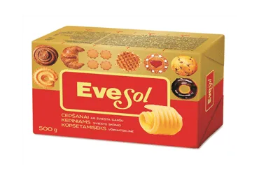 Kepinių margarinas EVESOL su sviestu, 72 % rieb., 500 g