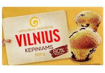 Kepinių margarinas VILNIUS, 80 % rieb., 500 g
