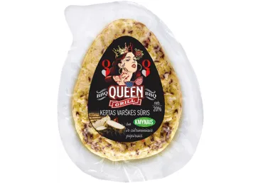Keptas varškės sūris BBQ QUEEN su kmynais, citr. pip., 20 %, 230 g