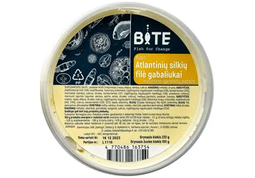 Kepti atl. silkių filė gab. majonezo ir garstyčių pad. BITE, 220 g
