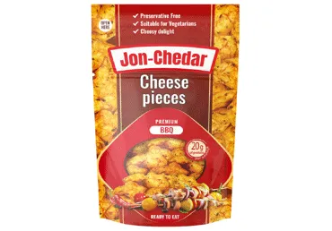 Kepti sūrio gabaliukai BBQ JON-CHEDAR, 43 % rieb. s. m., 80 g