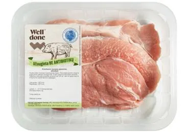 Kiaulienos kumpio pjausniai WELL DONE, užauginta be antibiotikų, 360 g