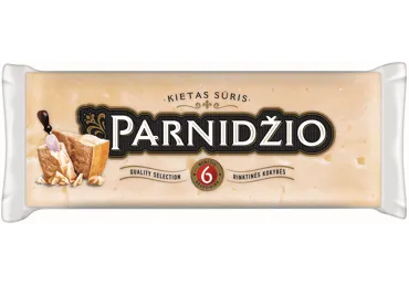 Kietasis fermentinis PARNIDŽIO sūris, brandintas 6 mėn., 40 % rieb. s. m., 200 g