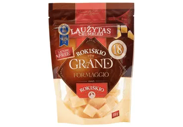 Kietasis ROKIŠKIO sūris GRAND, 37 % rieb. s. m., 100 g