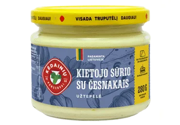 Kietojo sūrio užtepėlė KKF su česnakais, 55 % rieb., 280 g
