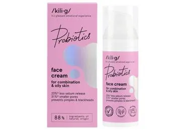Veido kremas mišriai ir riebiai odai KILIG PROBIOTICS, 50 ml
