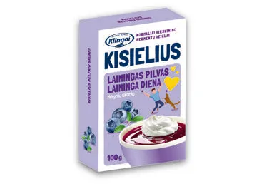 Kisielius KLINGAI, mėlynių skonio, su saldikliu, 100 g