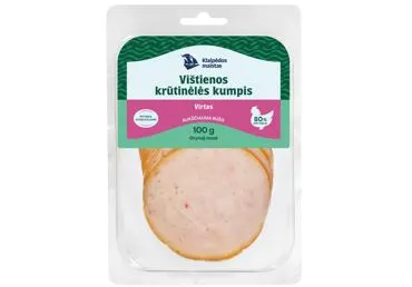 KLAIPĖDOS virtas pjaustytas vištos krūtinėlės kumpis, a. r., 100 g