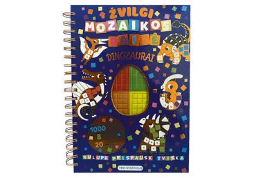 Knyga DINOZAURAI. ŽVILGI MOZAIKOS DAILĖ