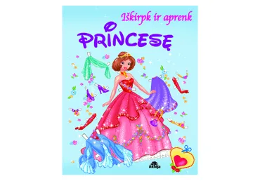 Knyga IŠKIRPK IR APRENK PRINCESĘ,MĖLYNA