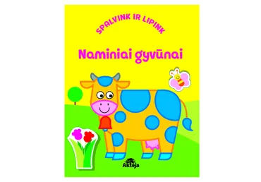 Knyga NAMINIAI GYVŪNAI. SPALVINK IR LIPINK, 1 vnt.