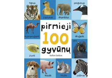 Knyga PIRMIEJI 100 GYVŪNŲ, 1 vnt.