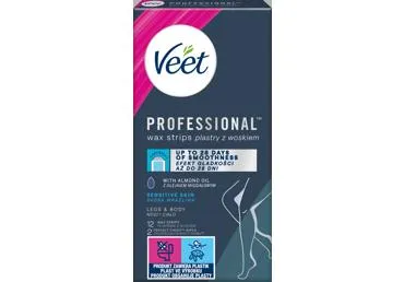 Kojų ir kūno depiliavimo vaško juostelės „Veet Easy Gel“, skirtos jautriai odai, 12 vnt.