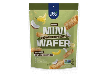 Kokosiniai vafliai THAI COCO be glitimo, bananų skonio, 140 g