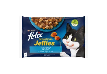 Konserv. kačių ėdalas FELIX su žuvimi drebučiuose, 4 x 85 g, 340 g