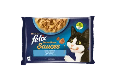 Konserv. kačių ėdalas FELIX su žuvimi padaže,4x85g, 340 g