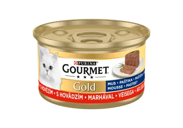 Konserv. visavertis kačių ėdalas GOURMET GOLD su jautiena, 85 g.