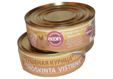Konservuota troškinta vištiena ECON, 230 g