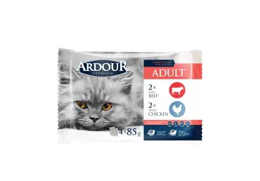 Konservuotas kačių ėdalas ARDOUR su jautiena ir vištiena, 340 g