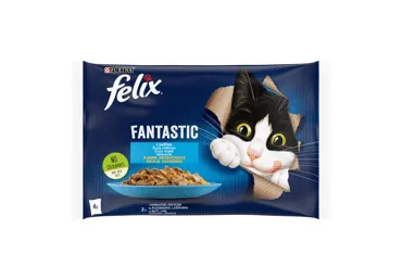 Konservuotas kačių ėdalas su žuvimis FELIX FANTASTIC, 4x85 g