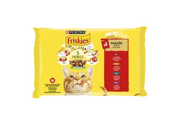 Konservuotas kačių ėdalas FRISKIES su jautiena, 4 x 85 g, 340 g