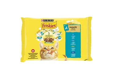 Konservuotas kačių ėdalas FRISKIES su lašiša, 4 x 85 g, 340 g