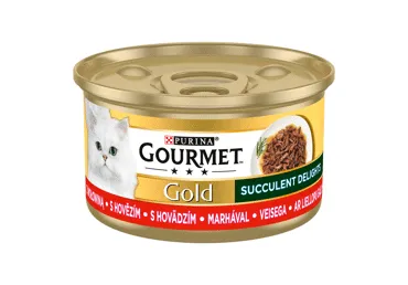 Konservuotas kačių ėdalas GOURMET GOLD su jautiena, 85 g