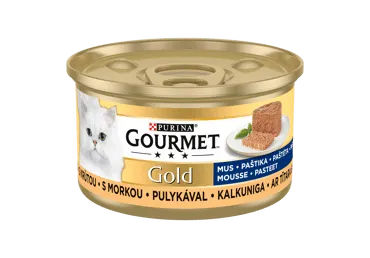 Konservuotas kačių ėdalas GOURMET Gold, su kalakutiena ir paštetu, 85 g
