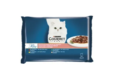 Konservuotas kačių ėdalas GOURMET PERLE su įvairia mėsa, 340 g