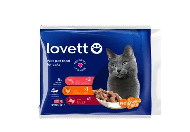 Konservuotas kačių ėdalas LOVETT MIX, 4 x 100 g, 400 g