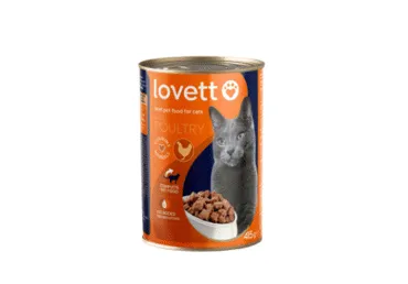Konservuotas kačių ėdalas LOVETT su paukštiena, 415 g