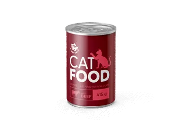 Konservuotas kačių ėdalas su jautiena HAPPY TAILS, 415 g